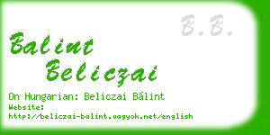 balint beliczai business card