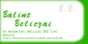 balint beliczai business card